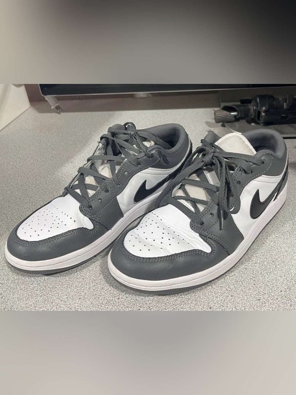 Nike Low Top Sneakers in White, Dark Gray & Black
